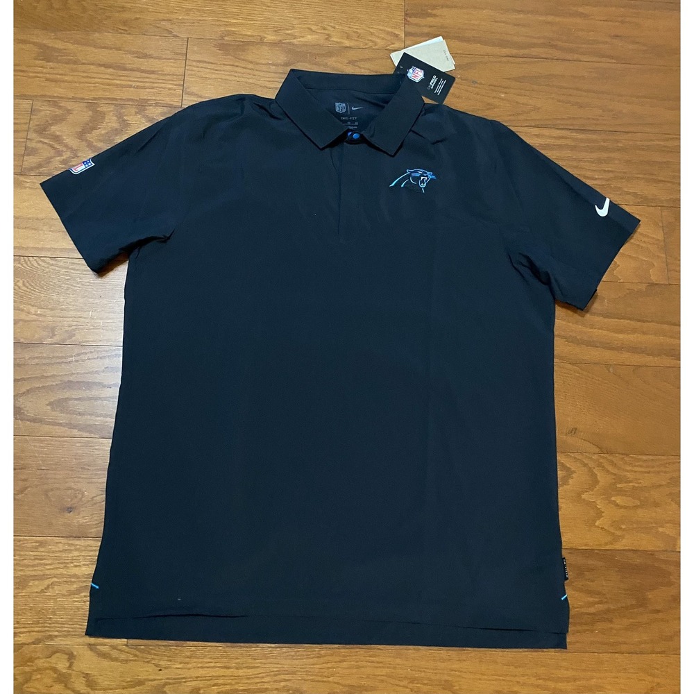 Carolina Panthers Nike NFL On Field Dri Fit Men Engineered Polo Black XL New NWT